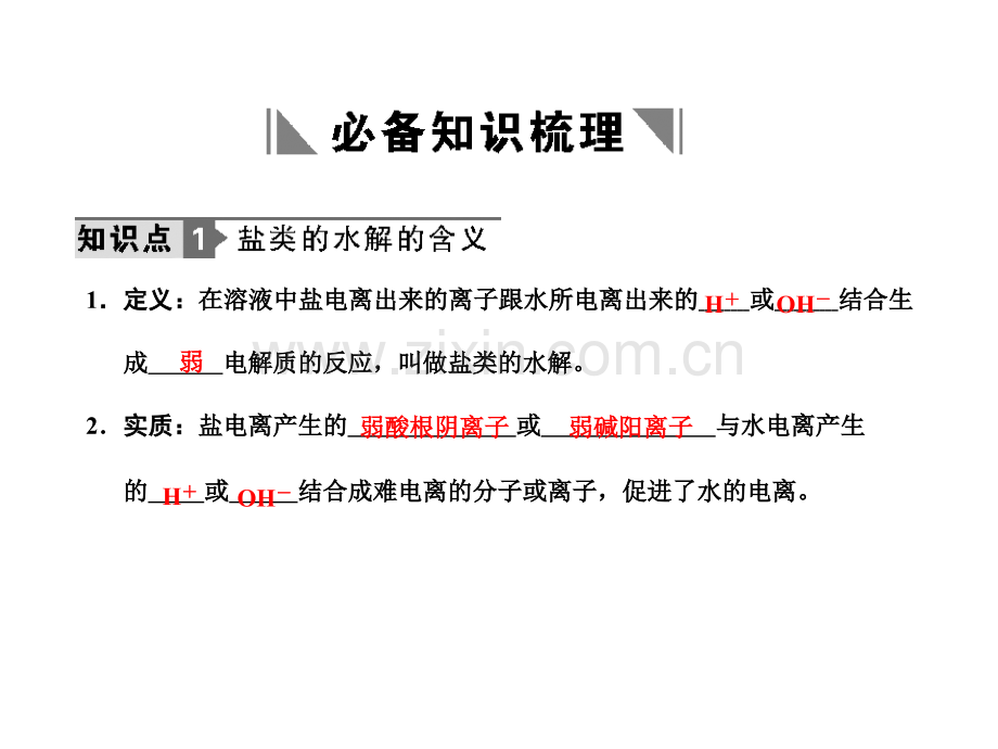 2011化学高考必备练习全套83盐类的水解.pptx_第2页