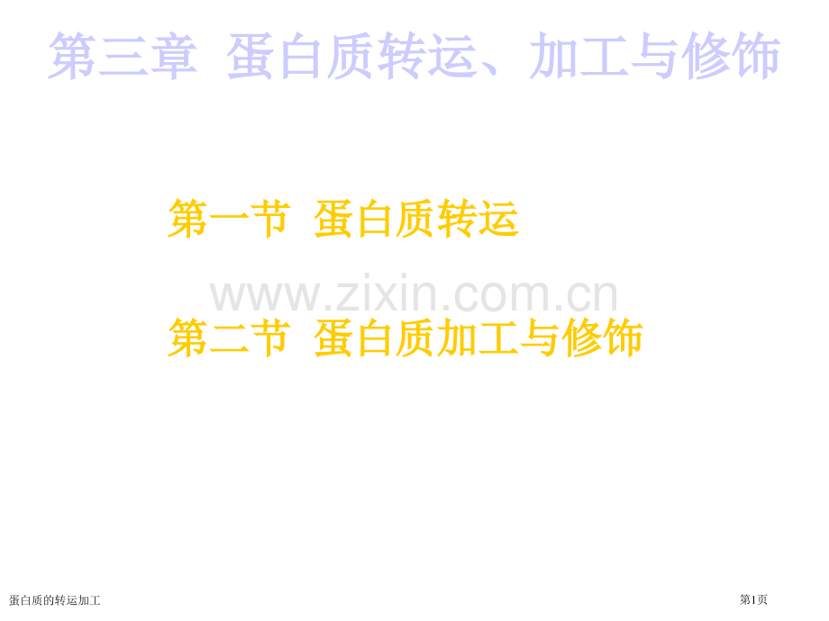 蛋白质的转运加工.pptx_第1页