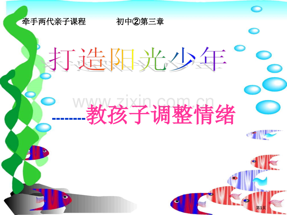牵手两代亲子课程初中第二册打造阳光少年教孩子调节情绪公开课一等奖优质课大赛微课获奖课件.pptx_第1页