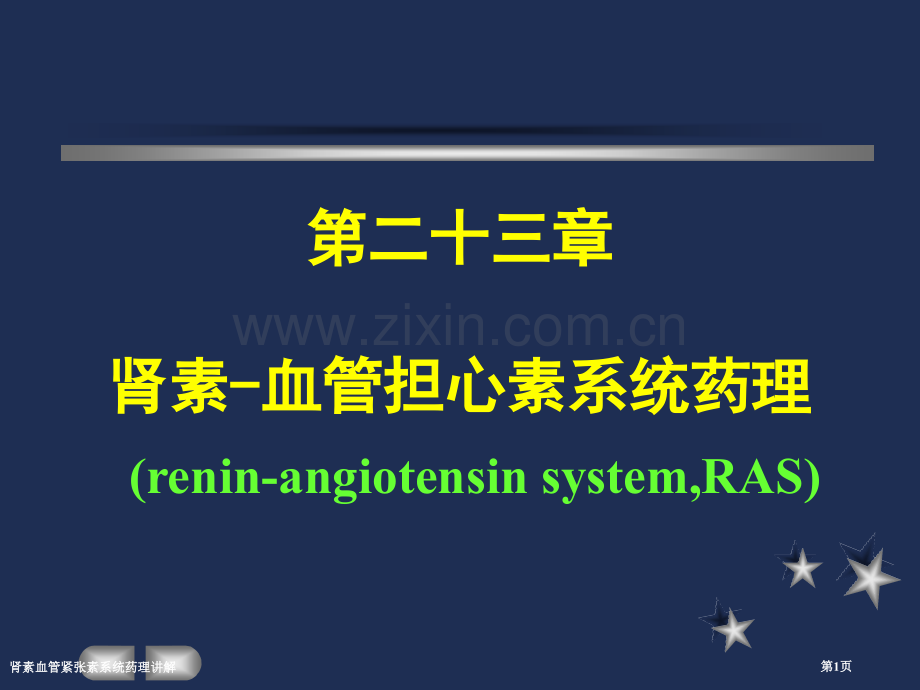 肾素血管紧张素系统药理讲解专家讲座.pptx_第1页