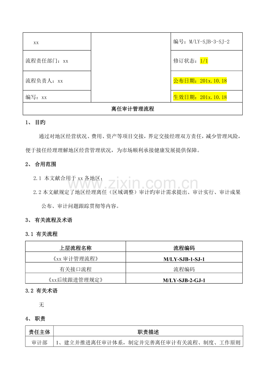 离任审计管理流程.docx_第1页