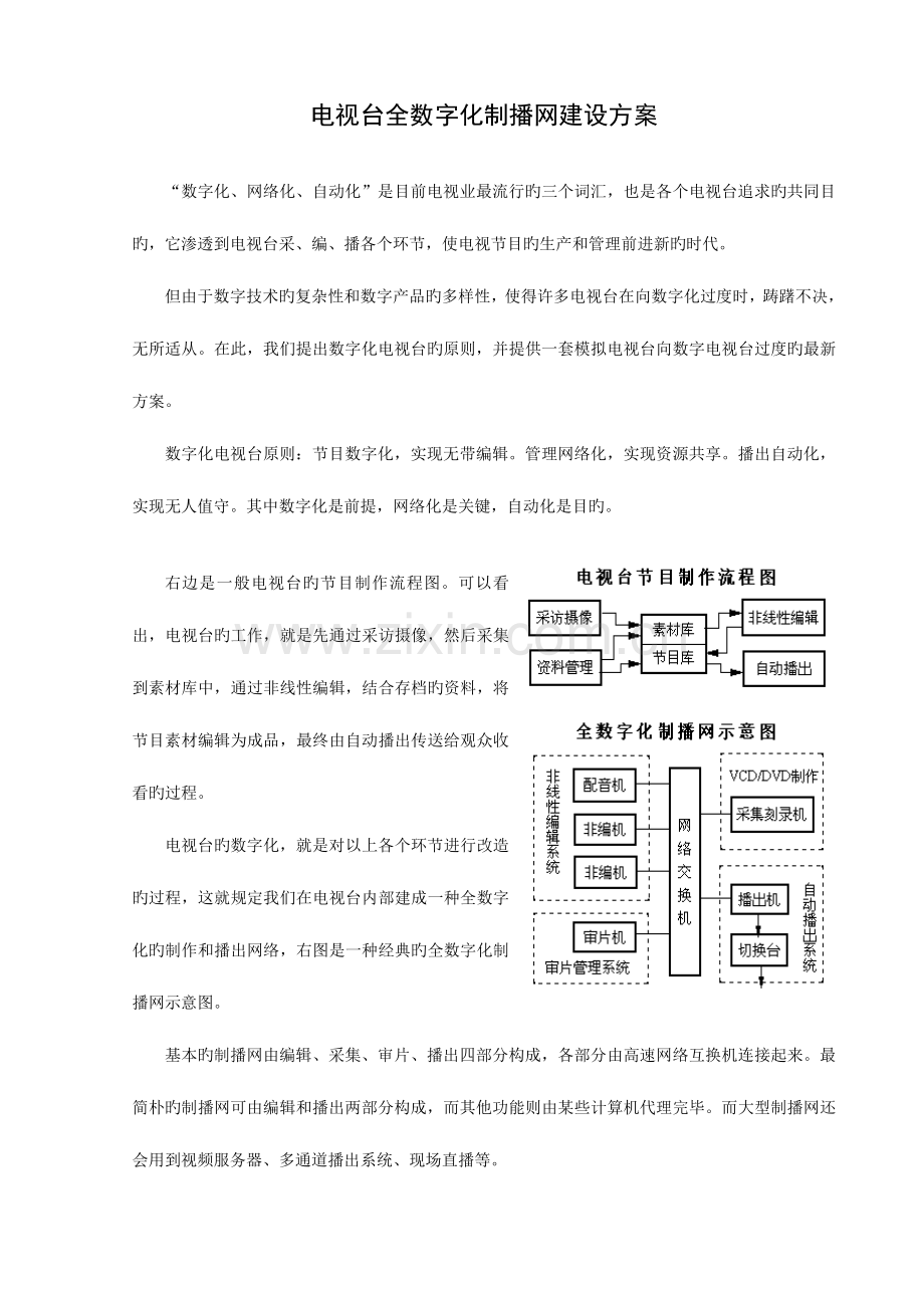 电视台全数字化制播网建设方案.doc_第1页