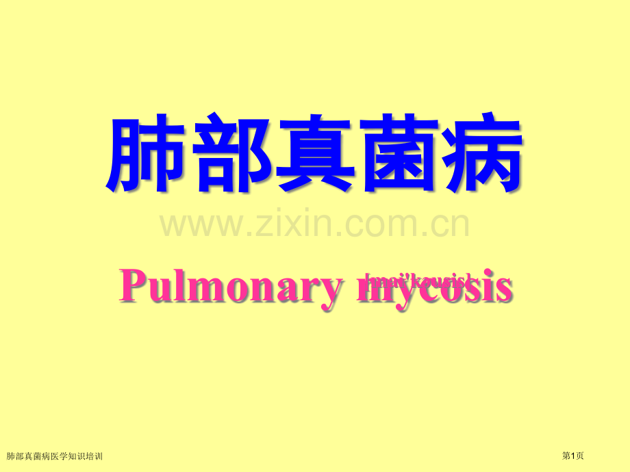 肺部真菌病医学知识培训专家讲座.pptx_第1页