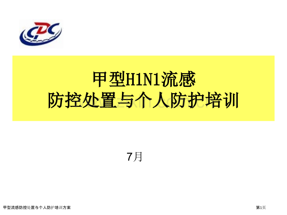 甲型流感防控处置与个人防护培训方案.pptx_第1页