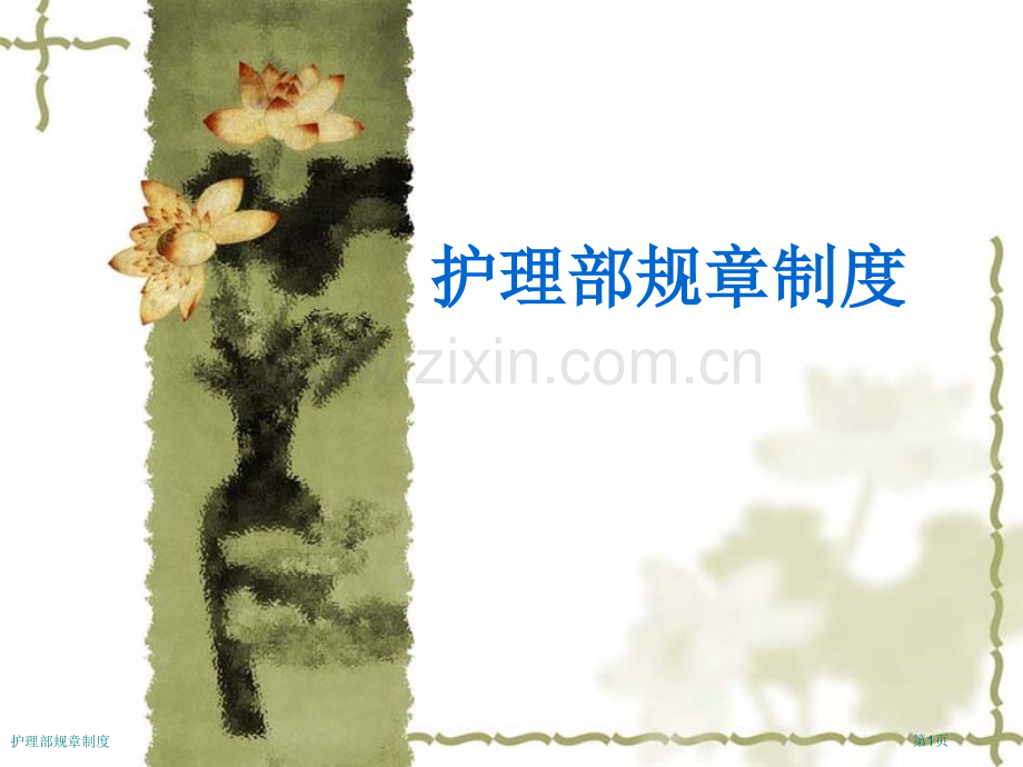 护理部规章制度专家讲座.pptx_第1页