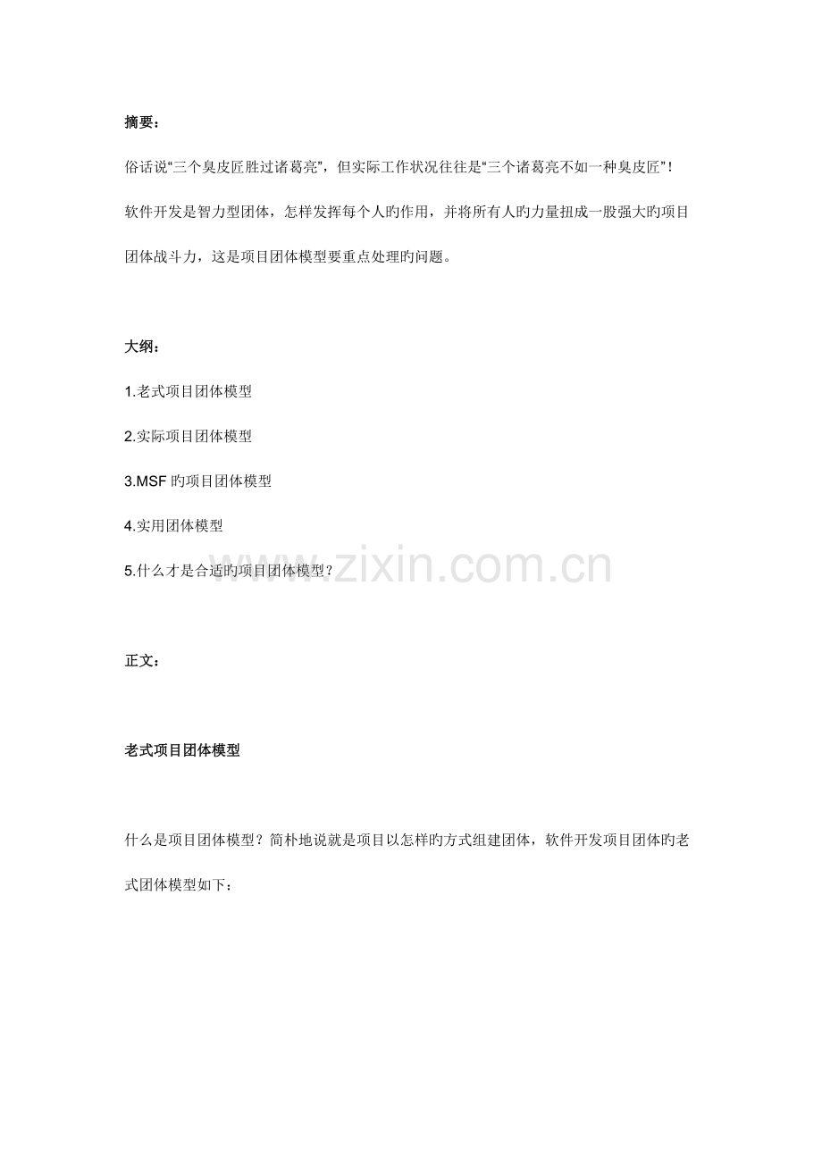 软件项目团队模型.docx_第1页