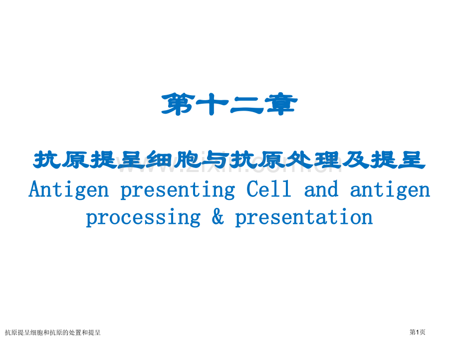 抗原提呈细胞和抗原的处置和提呈专家讲座.pptx_第1页