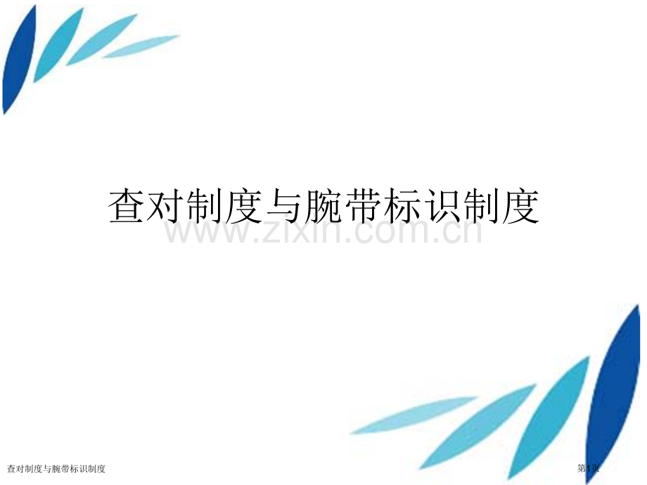 查对制度与腕带标识制度.pptx_第1页
