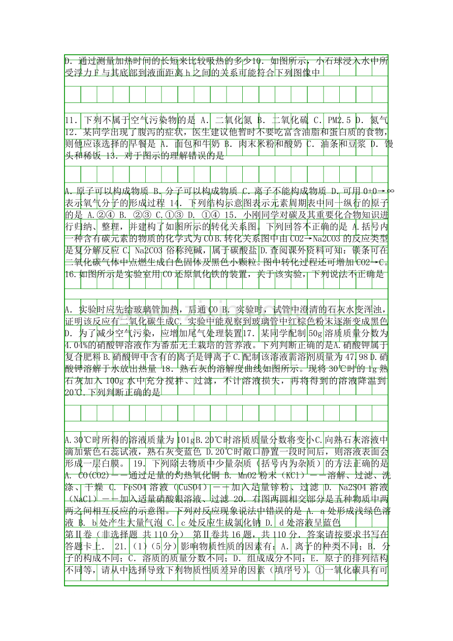 2014江苏如皋中考物理化学一模试卷有答案.docx_第2页