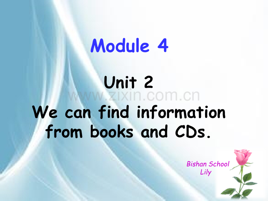 2015春外研版五年级下册Module4Unit2WecanfindinformationfrombooksandCDs原创实用.pptx_第1页