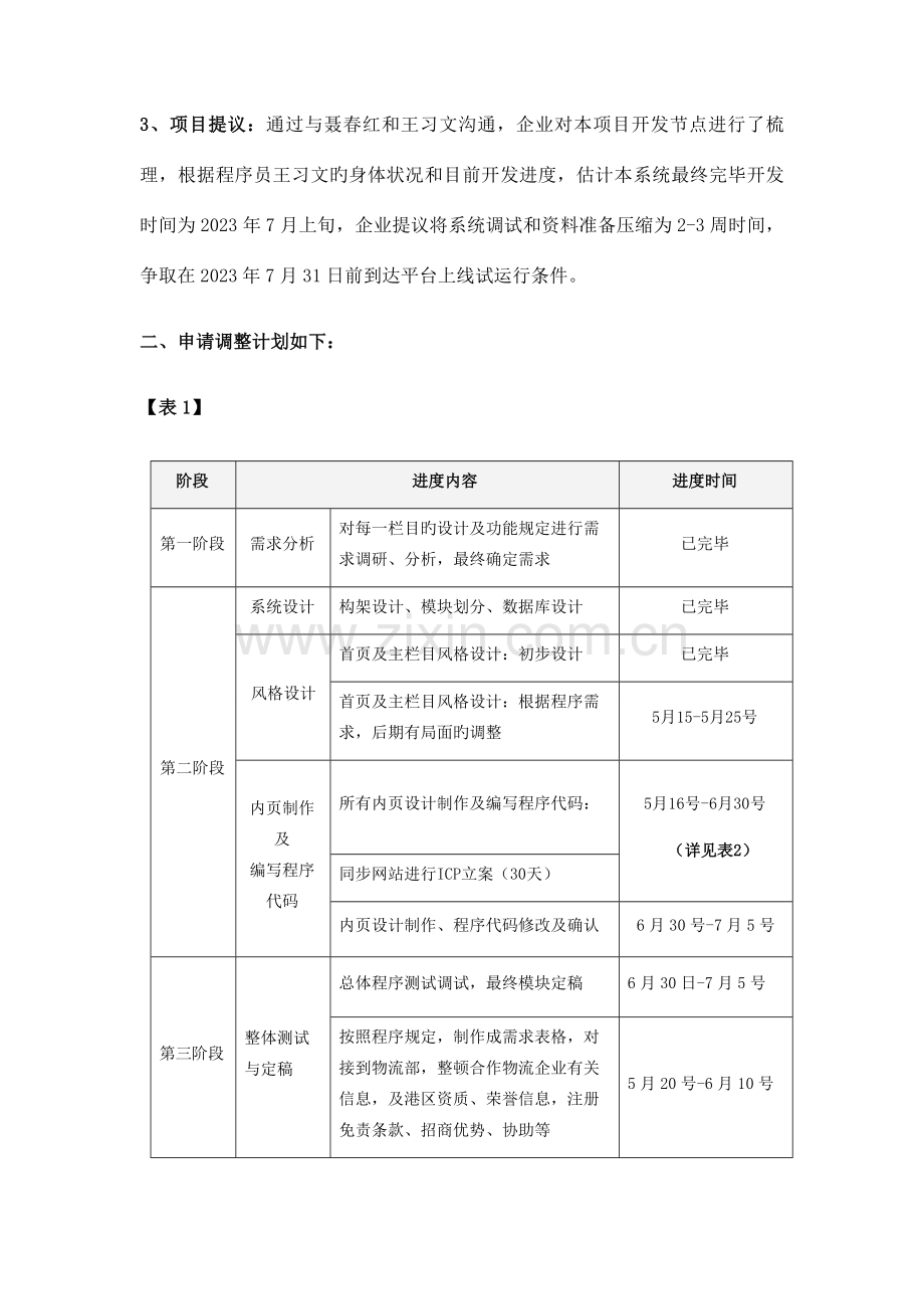 物流信息平台延期上线申请报告.doc_第2页