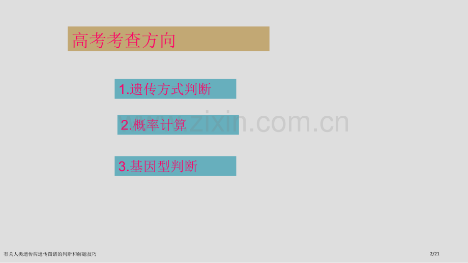 有关人类遗传病遗传图谱的判断和解题技巧.pptx_第2页