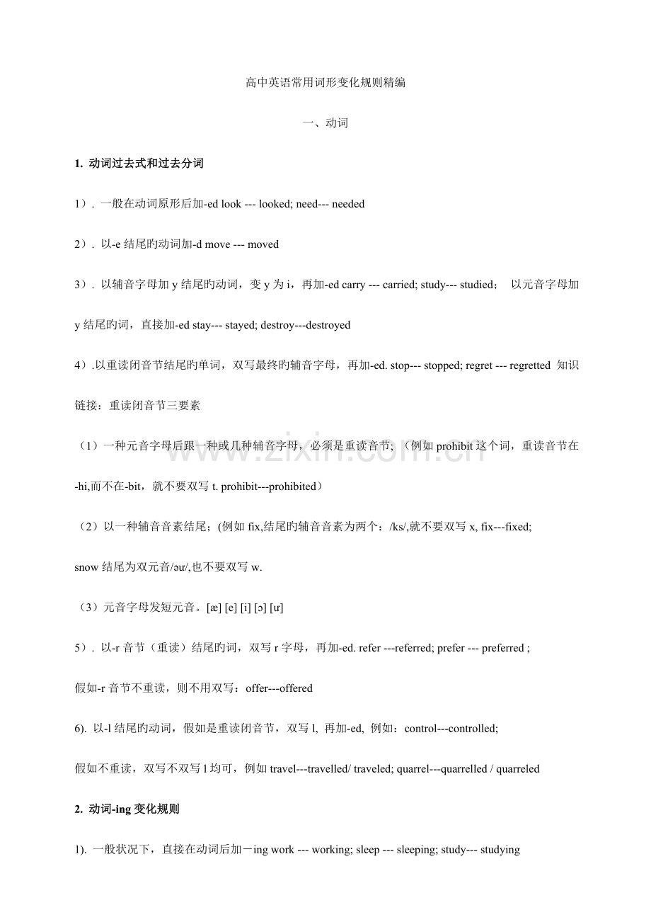 高三复习英语各类词形变化规则.doc_第1页