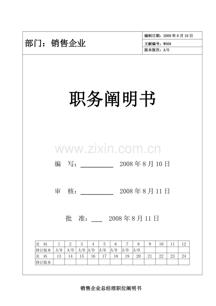 销售部门职务说明书.doc_第1页