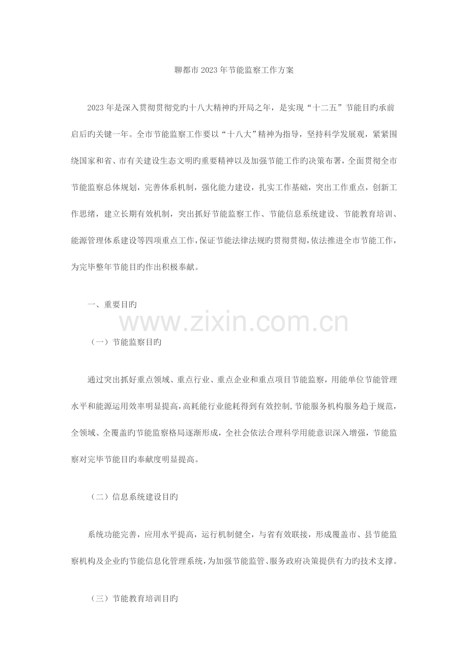 聊城市节能监察工作方案.doc_第1页