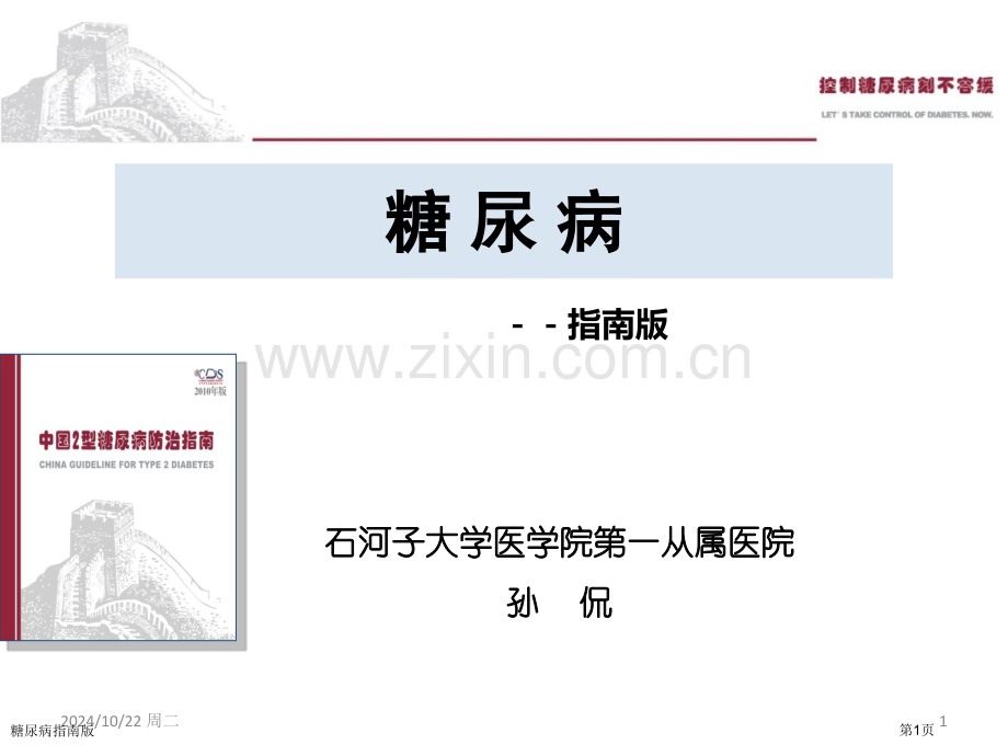 糖尿病指南版专家讲座.pptx_第1页