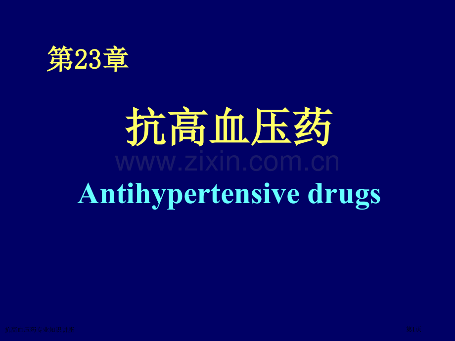 抗高血压药专业知识讲座专家讲座.pptx_第1页