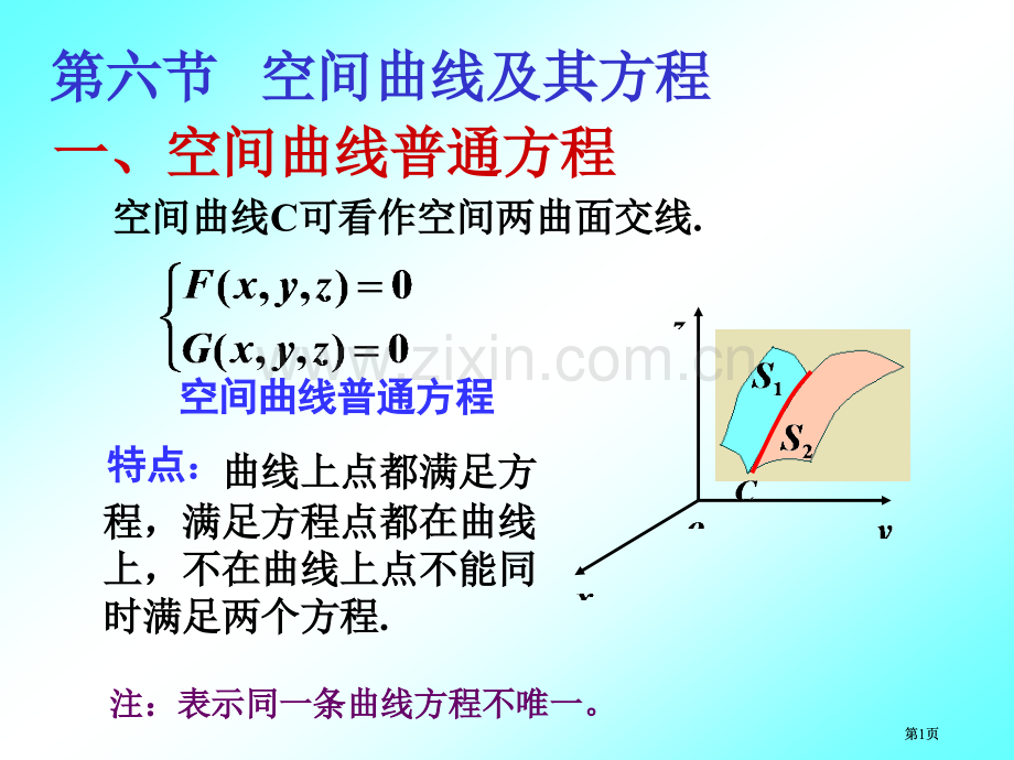 空间曲线的一般方程市公开课金奖市赛课一等奖课件.pptx_第1页