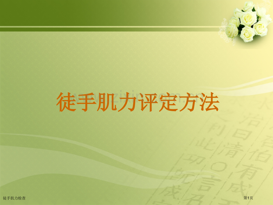 徒手肌力检查专家讲座.pptx_第1页
