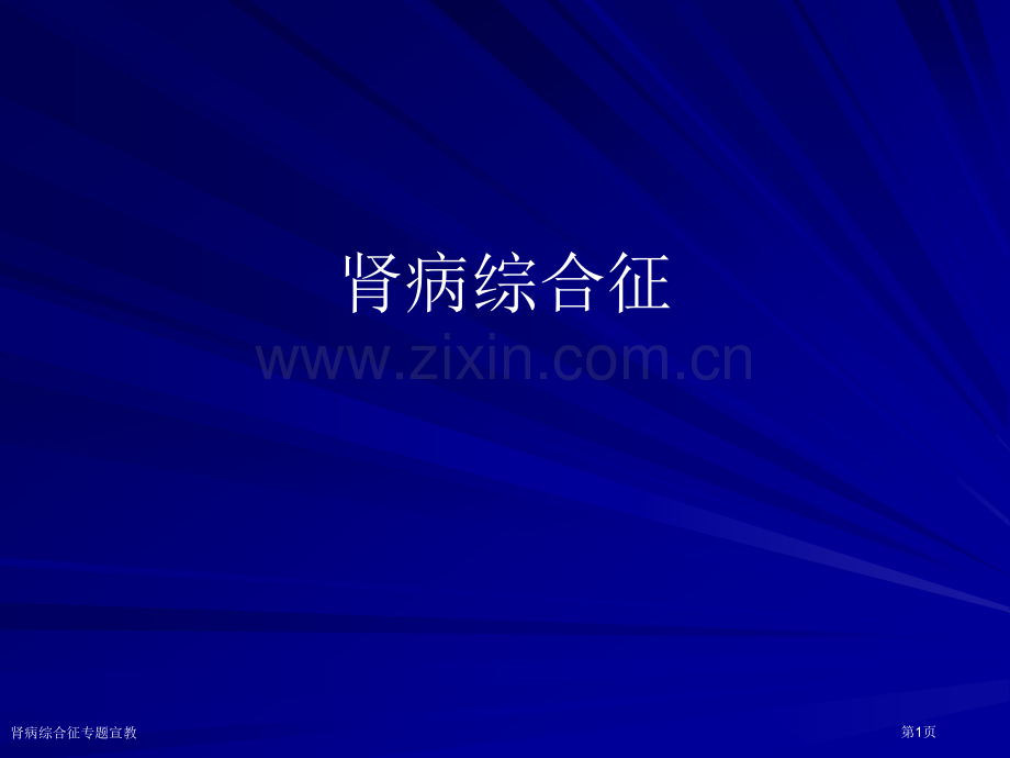 肾病综合征专题宣教专家讲座.pptx_第1页