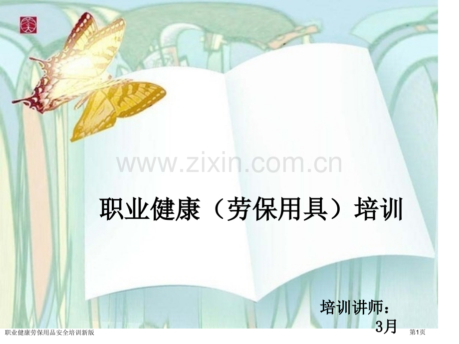 职业健康劳保用品安全培训新版专家讲座.pptx_第1页