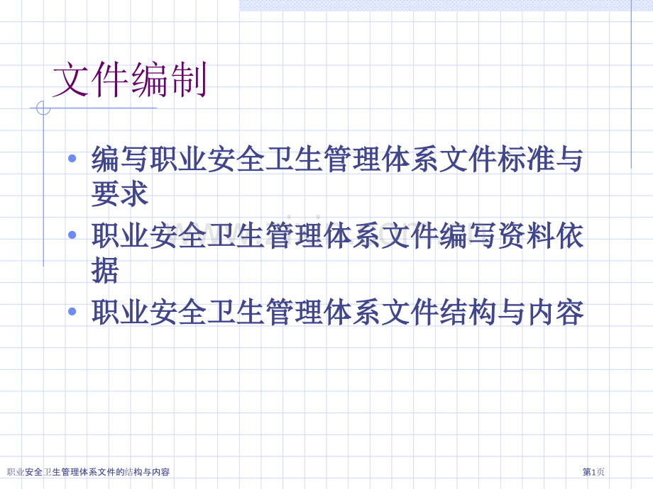 职业安全卫生管理体系文件的结构与内容.pptx_第1页