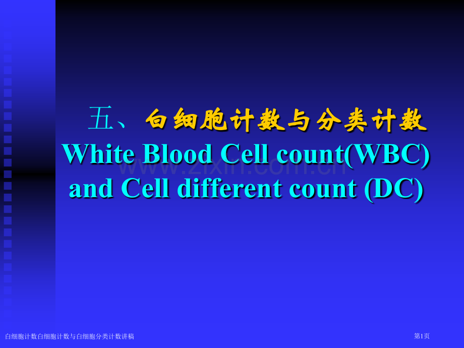白细胞计数白细胞计数与白细胞分类计数讲稿专家讲座.pptx_第1页
