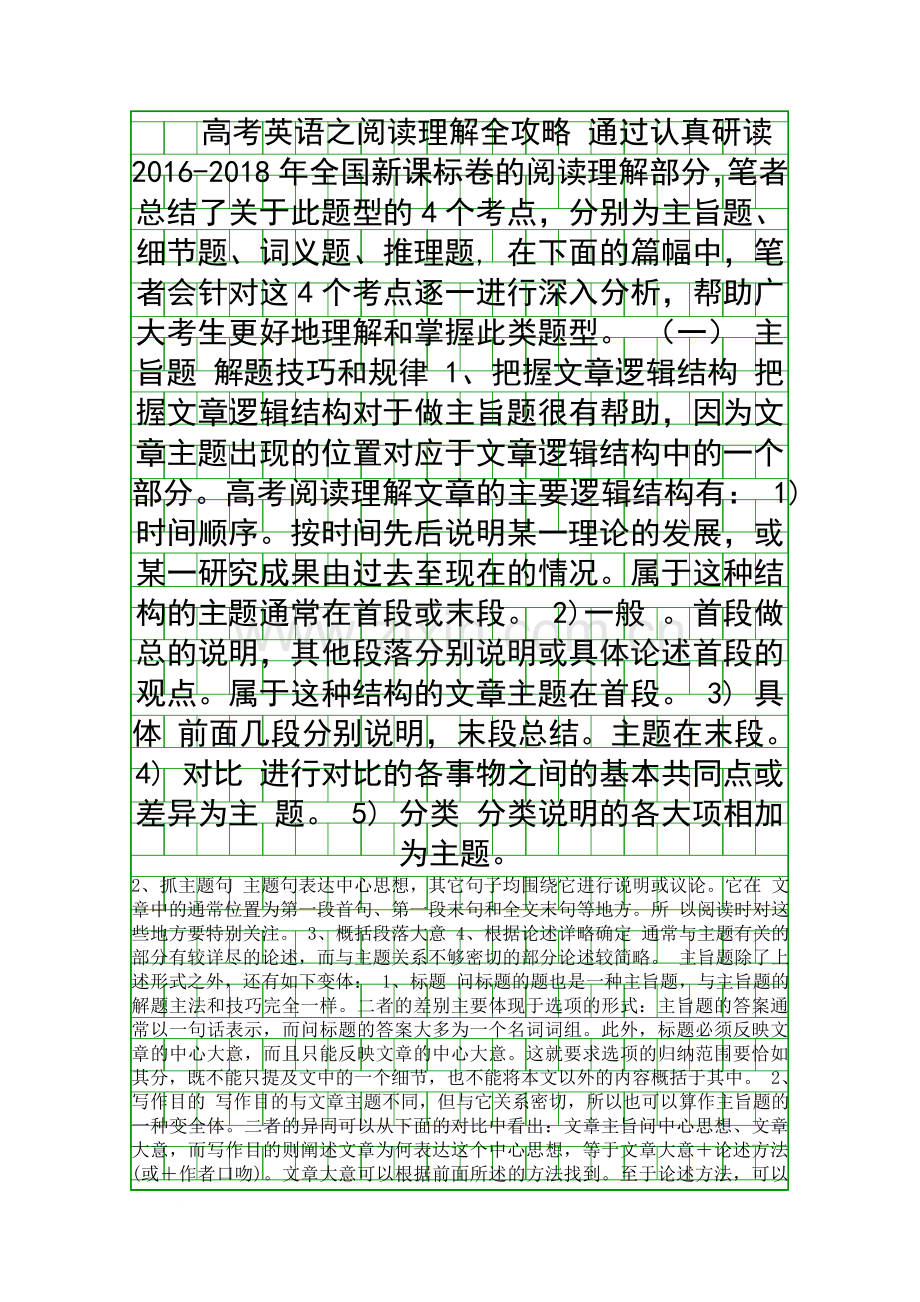 2016高考英语全攻略阅读理解有解析.docx_第1页