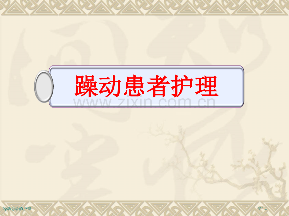 躁动患者的护理专家讲座.pptx_第1页