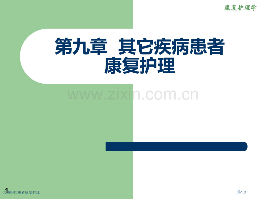 其他疾病患者康复护理专家讲座.pptx_第1页