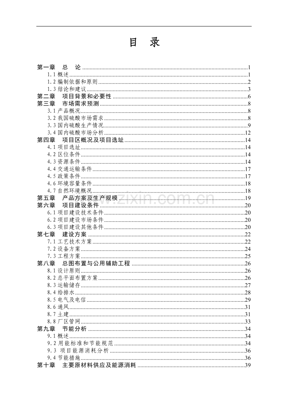 20万吨硫铁矿制硫酸项目可行性研究报告.doc_第1页