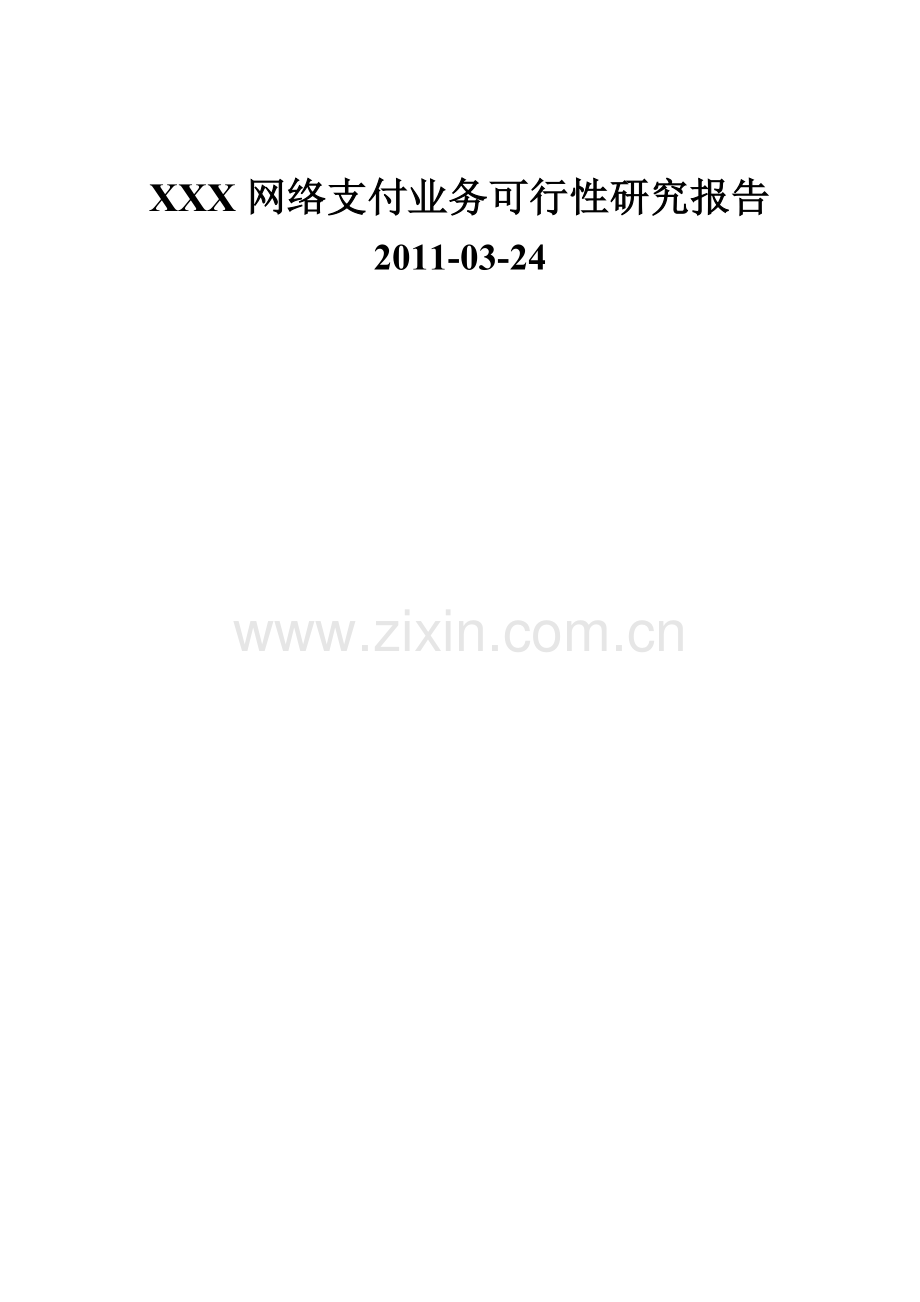 xxx网络支付业务可行性研究报告.doc_第1页