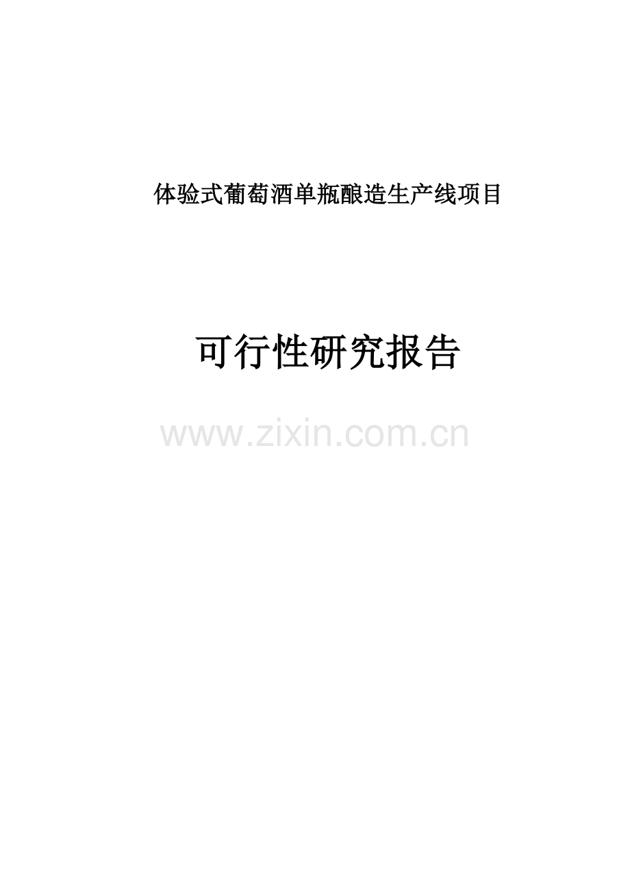 体验式葡萄酒单瓶酿造生产线项目可行性研究报告.doc_第1页