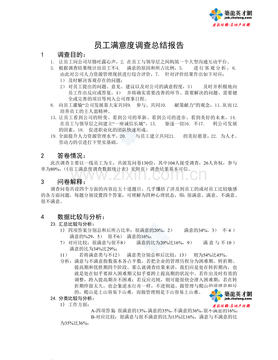 员工满意度调查总结报告secret.doc_第1页