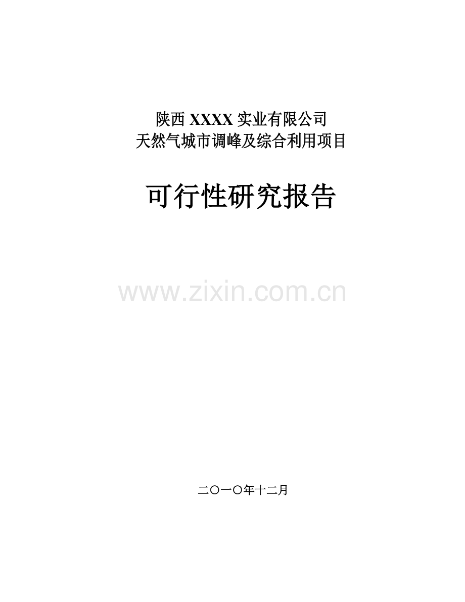 2016年天然气城市调峰及综合利用项目建设可研报告.doc_第1页