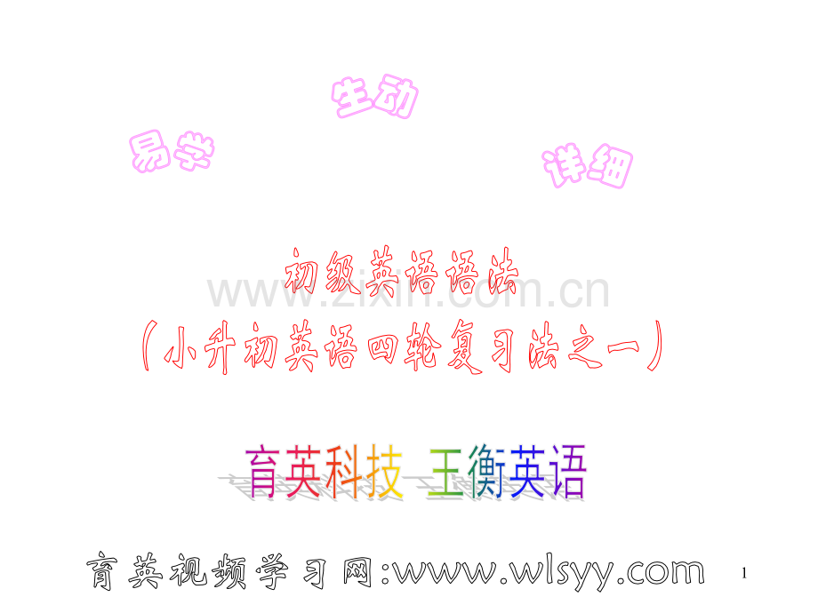 初级英语语法冠词量词名词王衡英语小升初英语四轮复习法.pptx_第1页