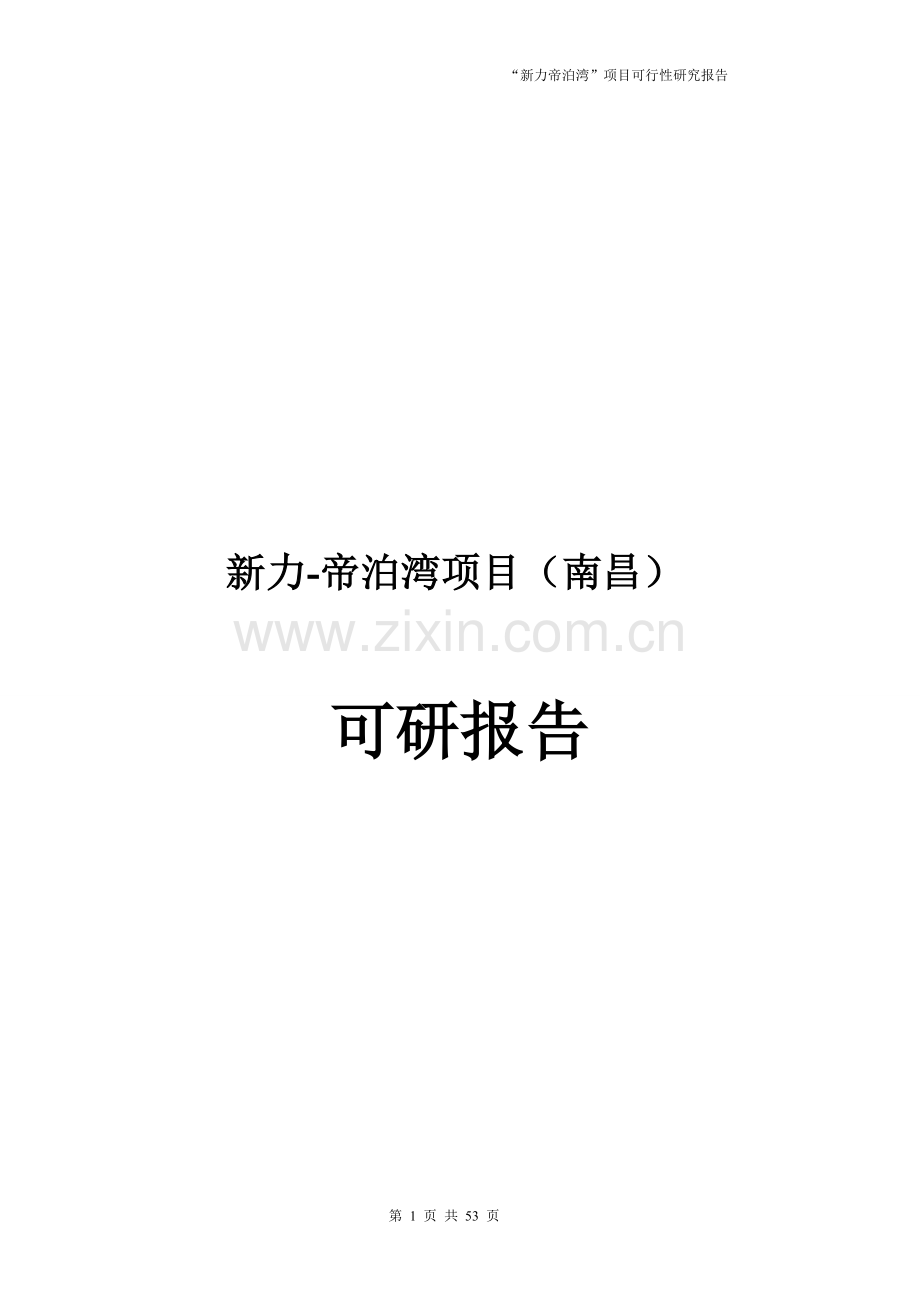 新力帝泊湾项目可行性研究报告.doc_第1页