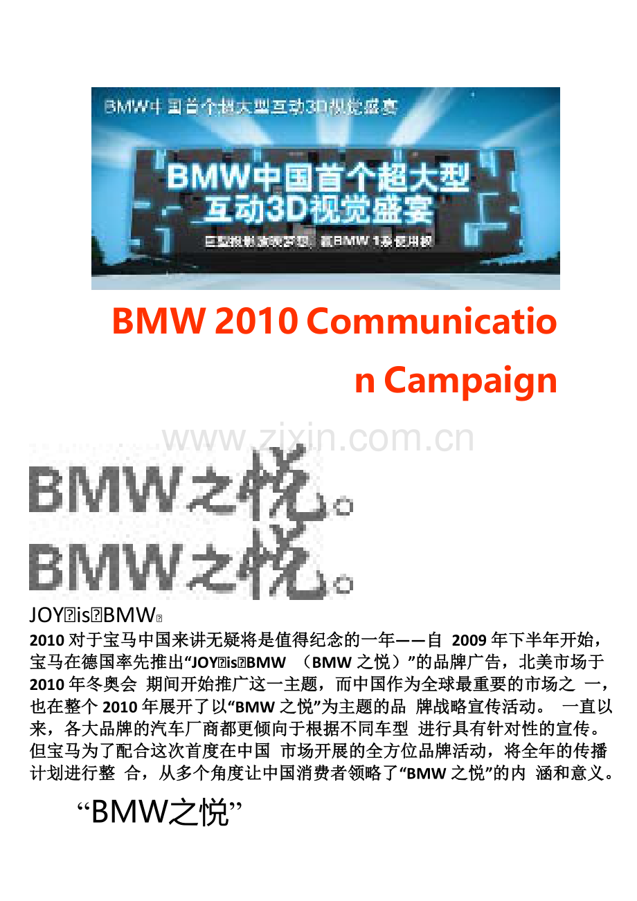 BMW宝马BMW之悦2010品牌策略B2161.doc_第1页