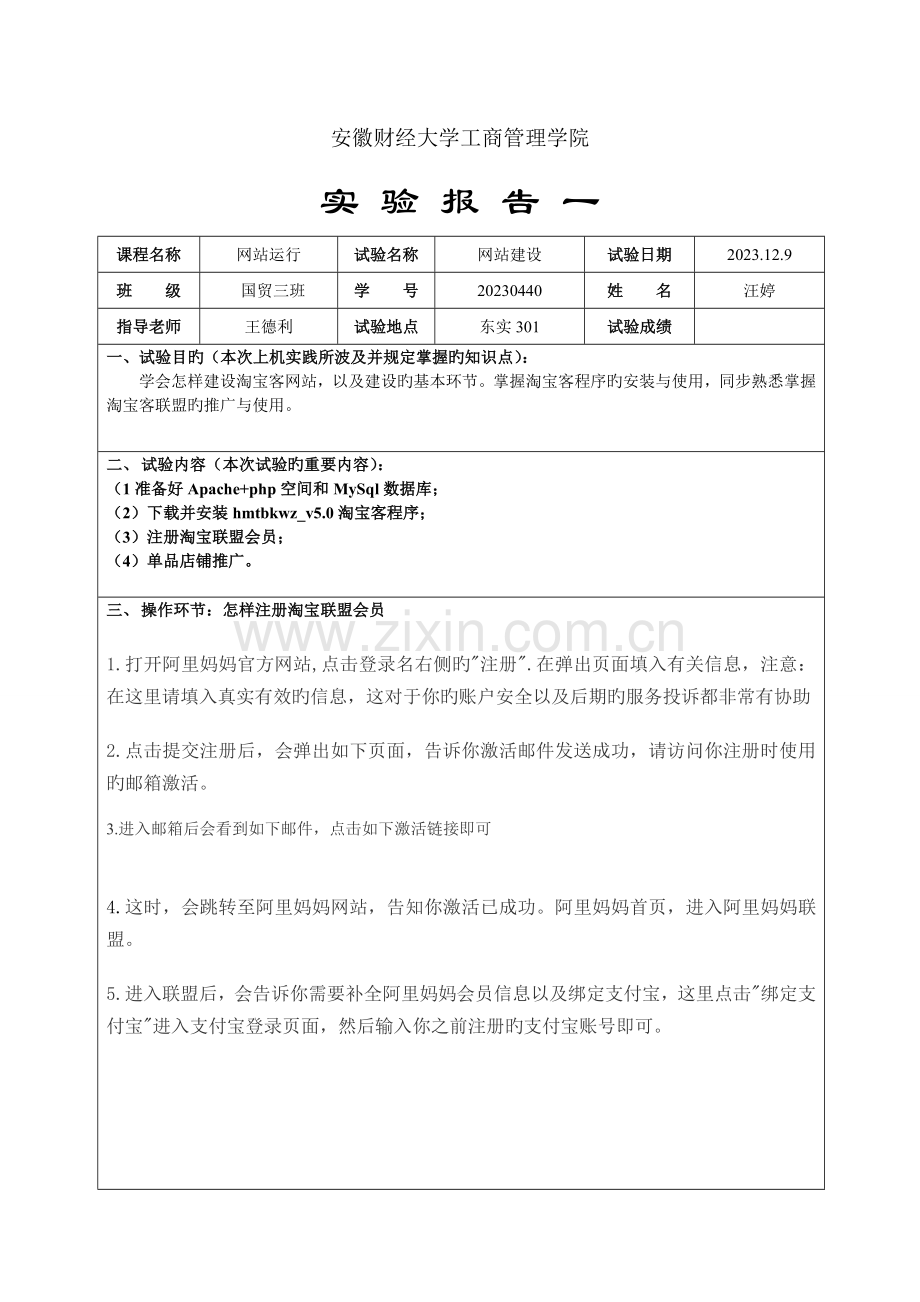 2023年网站运营实验报告.doc_第1页