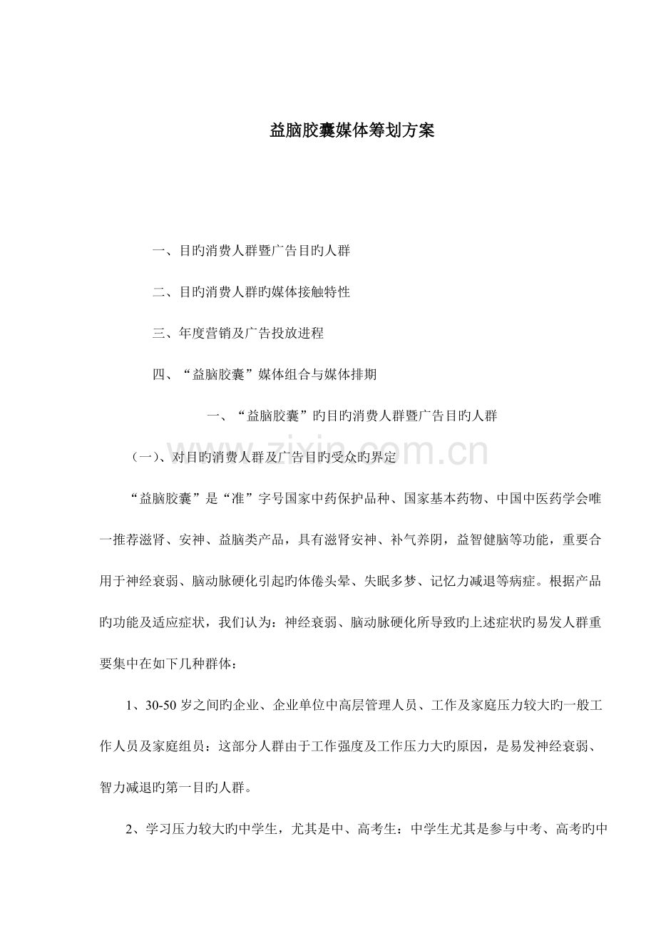 益脑胶囊媒体策划方案概要.doc_第1页