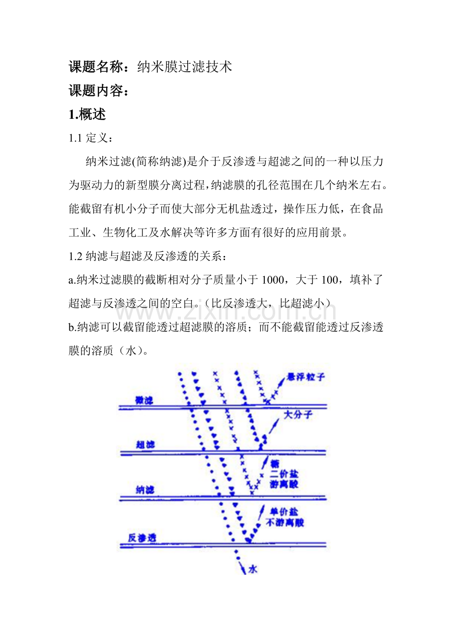 纳米膜过滤技术.doc_第1页