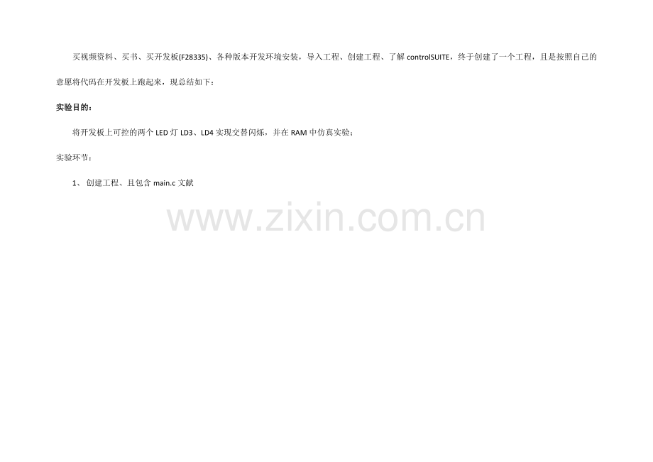 LED灯闪烁项目实验总结.doc_第1页