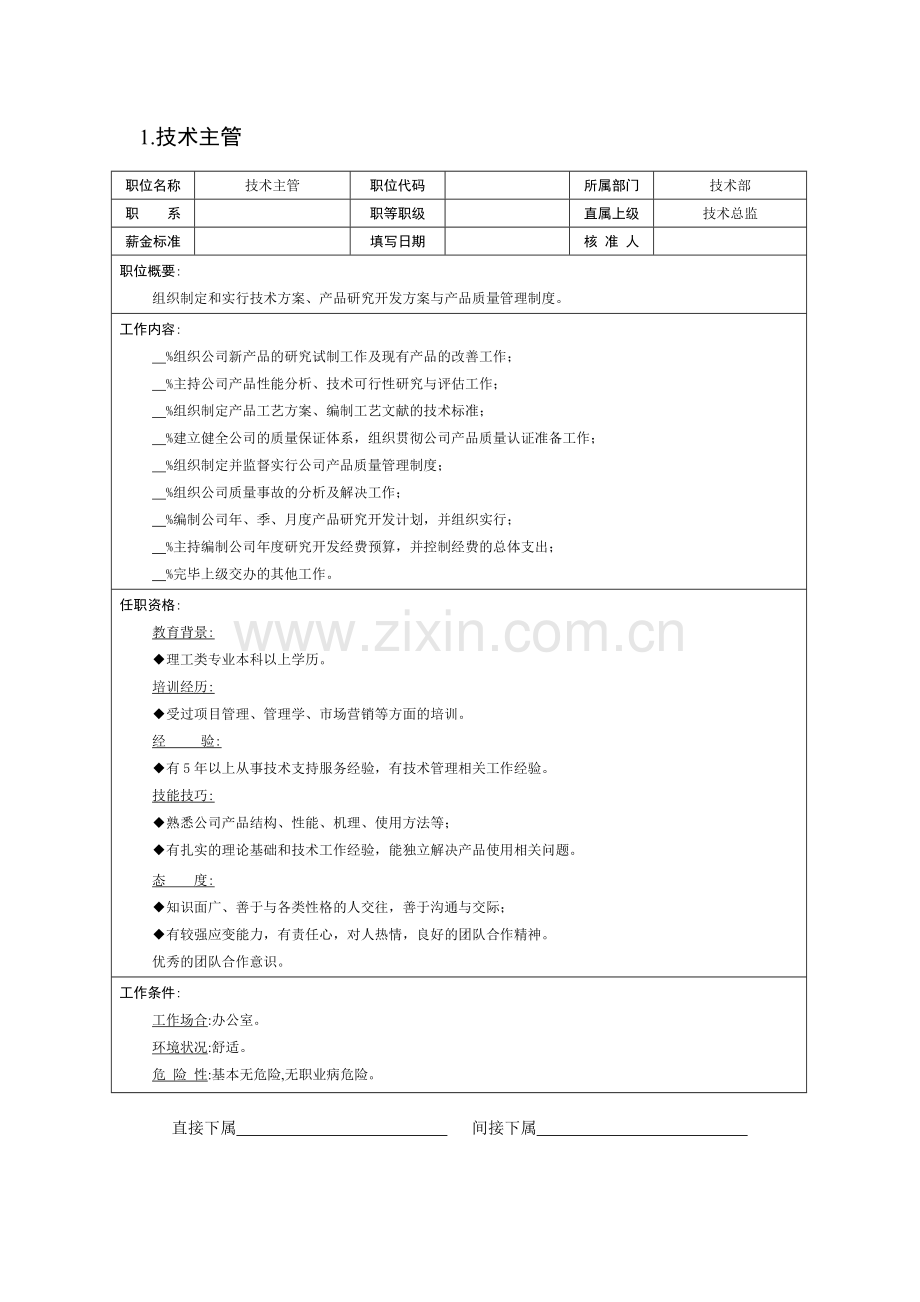 组织机构图与岗位职责描述之技术部.doc_第1页