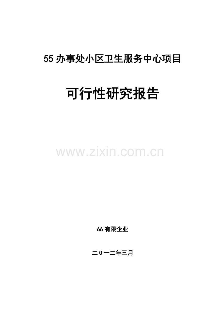 社区卫生服务中心项目可行性研究报告.doc_第1页