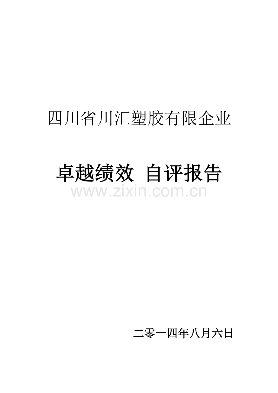 塑胶有限公司卓越绩效自评报告.doc_第1页