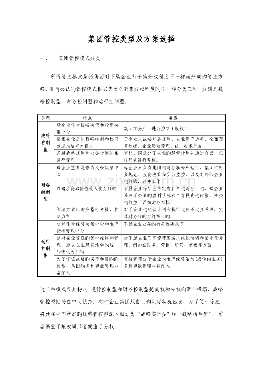 集团管控类型及方案选择.doc_第1页