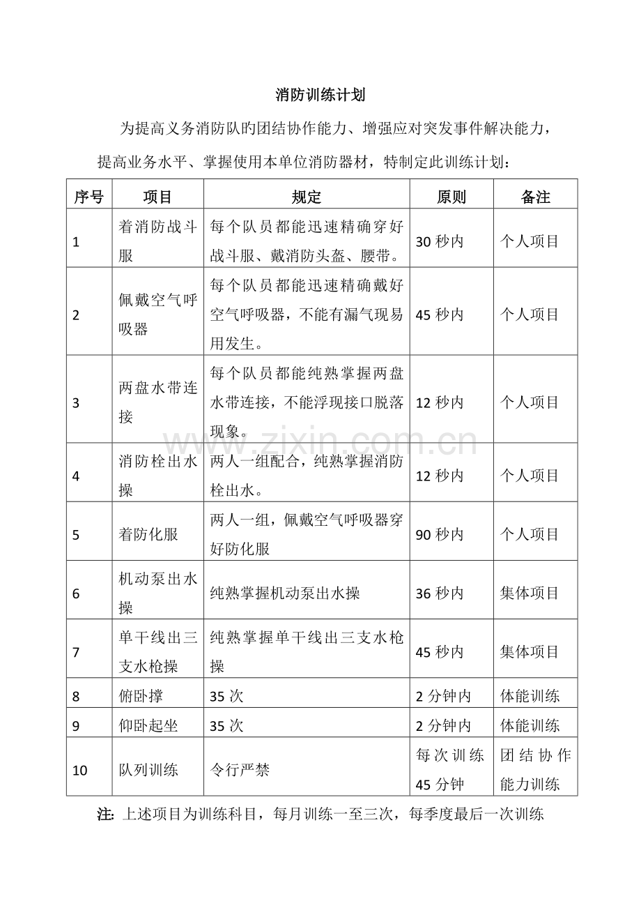 消防训练计划.docx_第1页