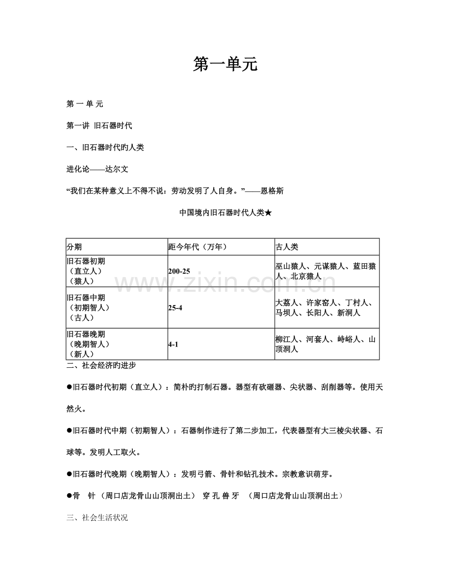 2023年远古到汉代的知识点精讲集合.doc_第1页
