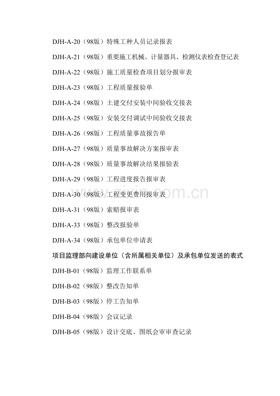 工程分包工程总承包各方常用表格全.doc_第2页