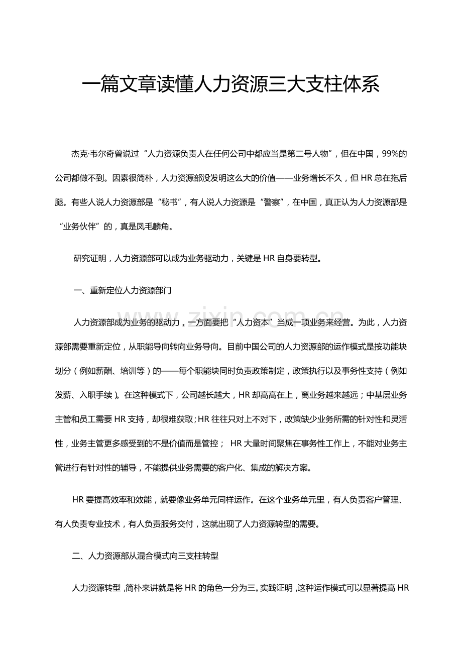 人力资源三大支柱体系详解.docx_第1页